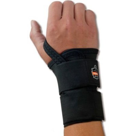 ERGODYNE ProFlex 4010 Double Strap Wrist Support, Black, Large, Left 70036